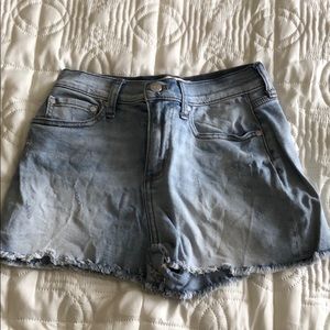 High waisted jean shorts